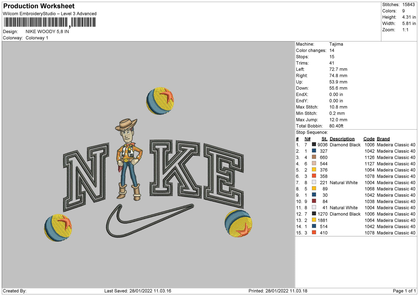 Nike Woody Embroidery File 4 size