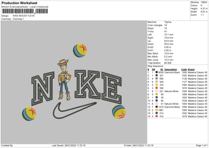 Nike Woody Embroidery File 4 size
