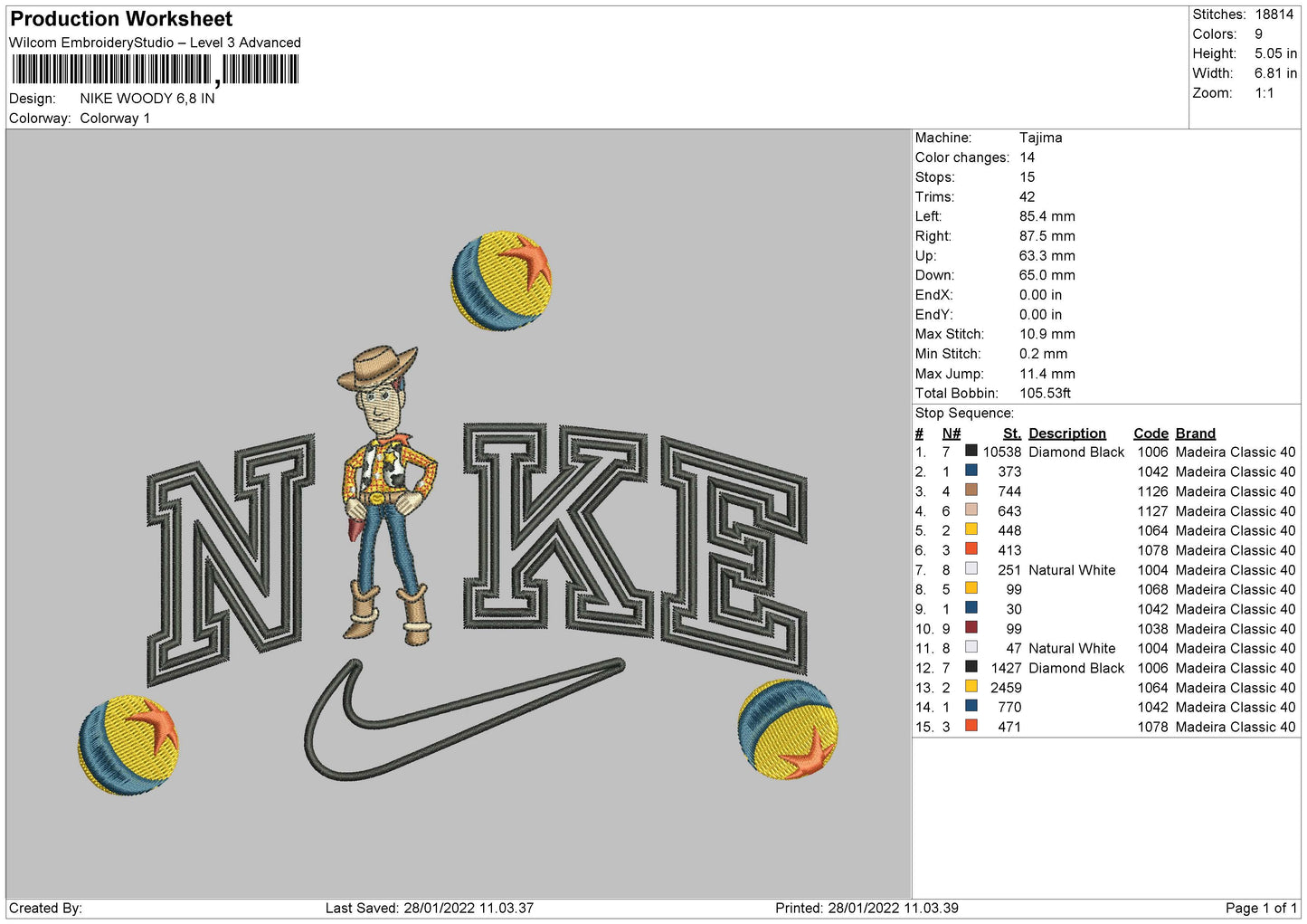 Nike Woody Embroidery File 4 size