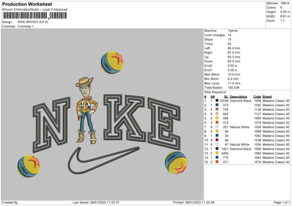 Nike Woody Embroidery File 4 size