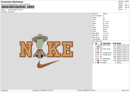 Nike Woody Embroidery File 6 sizes