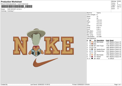 Nike Woody Embroidery File 6 sizes