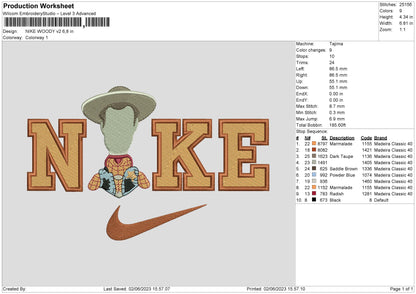 Nike Woody Embroidery File 6 sizes