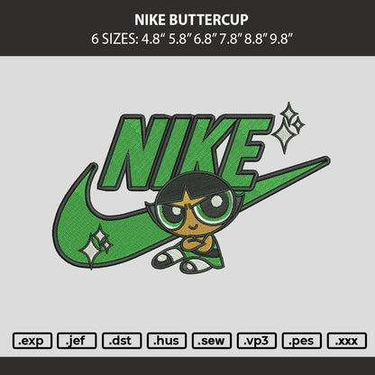 Nike Buttercup 1909 Embroidery Machine Design File 6 sizes