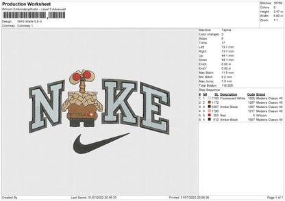 Nike Walle Embroidery File 6 Sizes