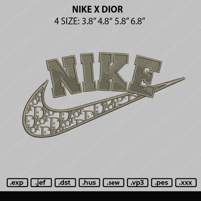 Nike X Dior Embroidery File 4 size