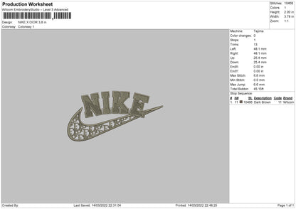 Nike X Dior Embroidery File 4 size