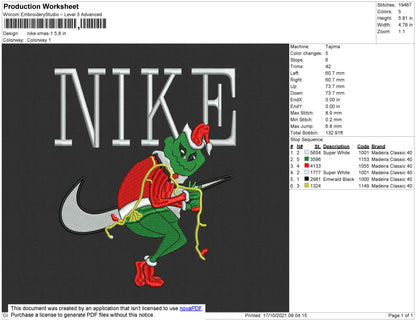 Nike Xmas Embroidery File 4 size
