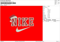 Nike Xmas V20 Embroidery File 6 sizes