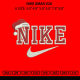 Nike Xmas V20 Embroidery File 6 sizes