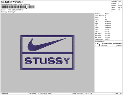 Nike X Stussy Embroidery