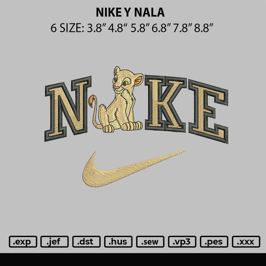 Nike Y Nala Embroidery File 6 sizes
