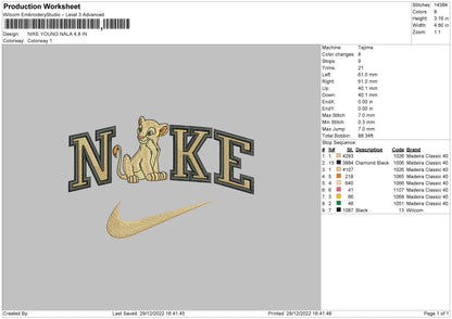 Nike Y Nala Embroidery File 6 sizes