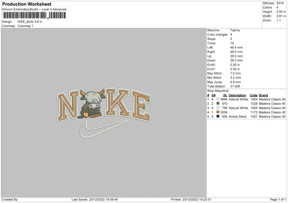 Nike Bulls Embroidery File 6 sizes