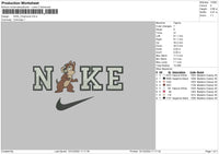 Nike Chipmunk Embroidery File 6 sizes