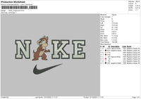 Nike Chipmunk Embroidery File 6 sizes
