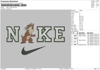 Nike Chipmunk Embroidery File 6 sizes