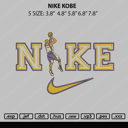Nike Kobe Embroidery File 5 sizes