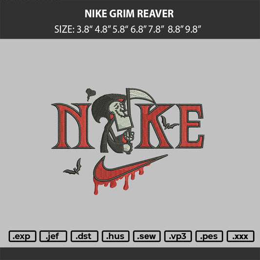 Nike GRIM REAVER Embroidery Machine Design File 6 sizes