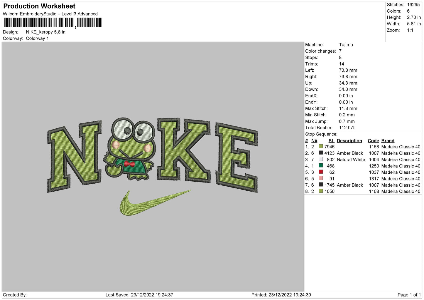 Nike Keropy Embroidery File 6 sizes