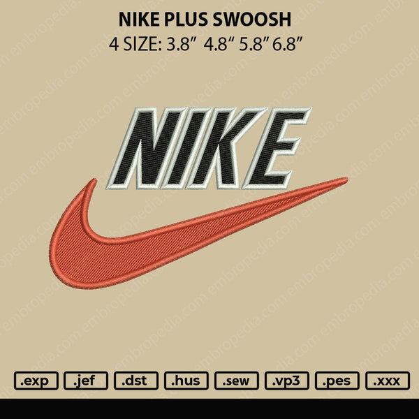 Nike Plus Swoosh Embroidery File 4 size