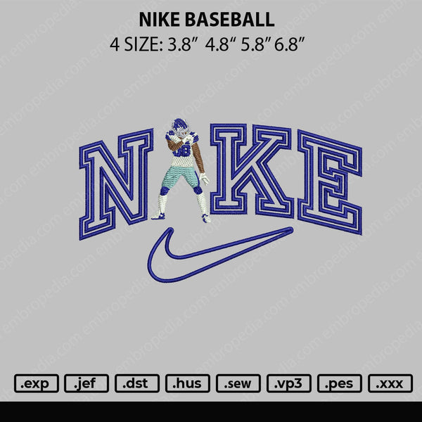 Nike Baseball Embroidery File 4 sizes