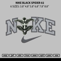 Nike Black Spider 02 Embroidery File 6 sizes