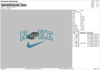 Nike Blue Car Embroidery File 6 sizes