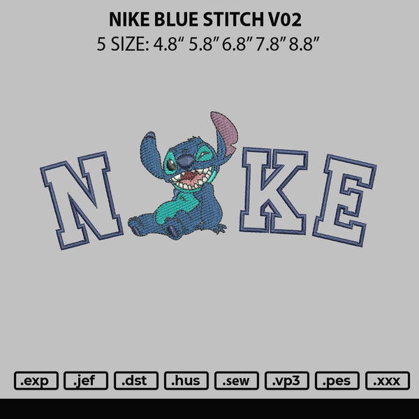 Nike Blue Stitch V02 Embroidery File 6 sizes