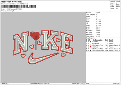 Nike Candy Love Embroidery File 4 size