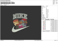 Nike Cartoon Embroidery File 4 sizes