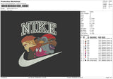 Nike Cartoon Embroidery File 4 sizes