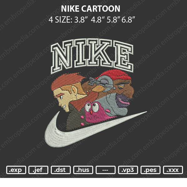 Nike Cartoon Embroidery File 4 sizes