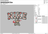 Nike Cow Pink Embroidery File 7 size