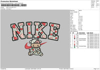 Nike Cow Pink Embroidery File 7 size