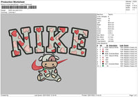 Nike Cow Pink Embroidery File 7 size