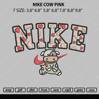 Nike Cow Pink Embroidery File 7 size