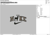 Nike Deer Silhouette Embroidery File 6 sizes