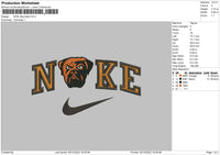 Nike Dog Head Embroidery File 6 Sizes