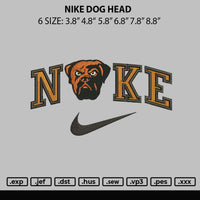 Nike Dog Head Embroidery File 6 Sizes