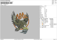 Nike Eagle Embroidery File 4 sizes