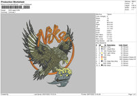 Nike Eagle Embroidery File 4 sizes