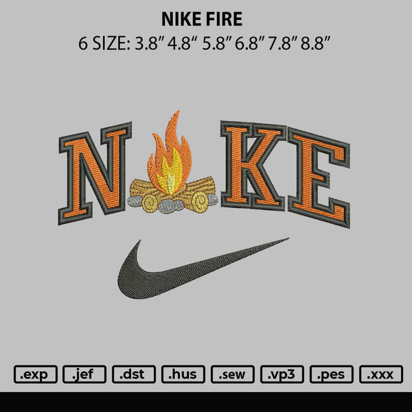 Nike Fire Embroidery File 6 sizes