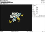 Nike Flowers V5 Embroidery File 6 sizes