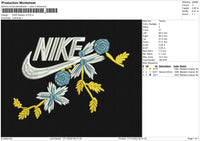 Nike Flowers V5 Embroidery File 6 sizes