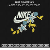 Nike Flowers V5 Embroidery File 6 sizes