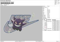 Nike Gengar 24 Embroidery File 6 sizes