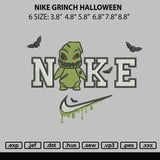 Nike Grinch Halloween Embroidery File 6 sizes