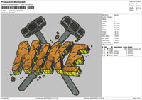 Nike Hammers Embroidery File  sizes