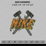 Nike Hammers Embroidery File  sizes